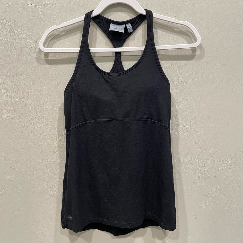 Athleta Black Swift Reach And Restore Built-in Bra Tank Top - Size: XS